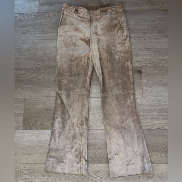 Vintage Gucci Beige Suede Pants - Picture 1 of 10